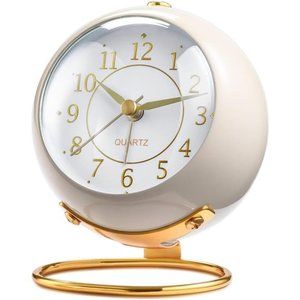 Analog Alarm Clocks,Retro Backlight Cute Simple Design Small Desk Clock